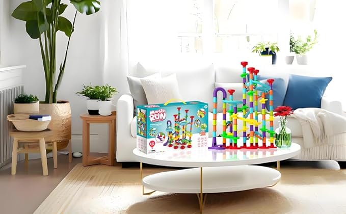 Marble Run Set - 172 Pcs STEM Learning Toy for Kids 4-8 Marble Track, Race Tracks for Kids, Marble Tower, Construction Building Blocks Toys (G21)