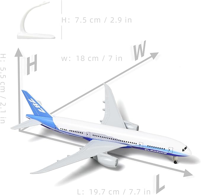 787 Prototype 1/300 Airplane Model for Boeing 787 Die-cast Metal Airplane Model Plane with Stand (7.5-inch) Gifts for Aviation Enthusiasts, Desktop Display Decorations