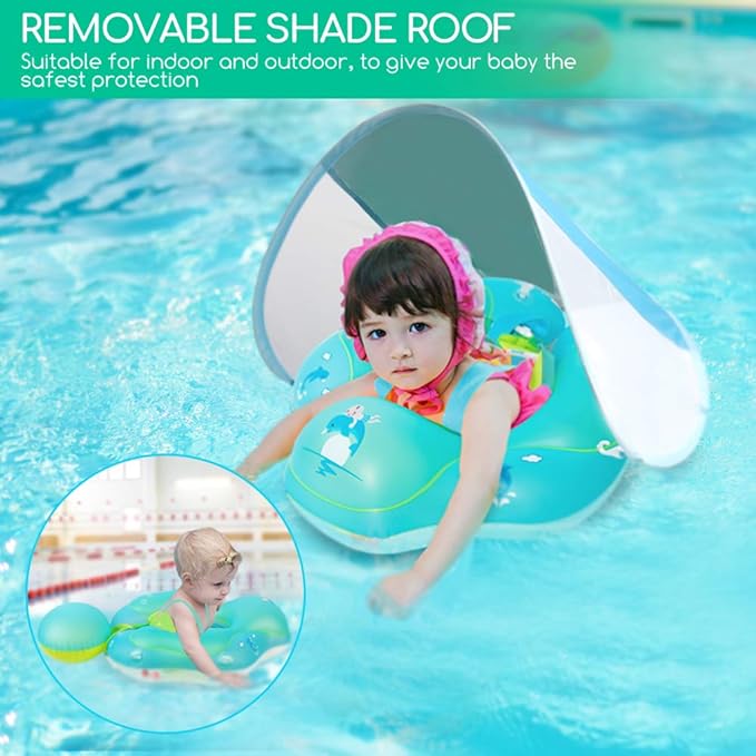 Swimming Ring with Adjustable Seat Pocket,Baby Swimming Pool Floats,Removable Floating Ball,New Upgrade Baby Swim Ring for Ages 6-36 Months Infant Toddler