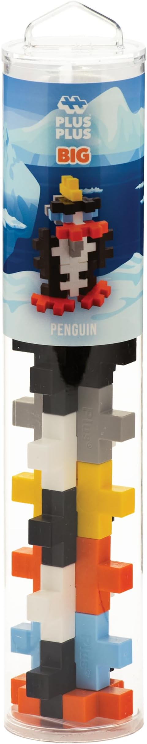 PLUS PLUS Big - Instructed Tube - 15 Piece Penguin - Construction Building Stem/Steam Toy, Interlocking Large Puzzle Blocks for Toddlers and Preschool