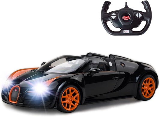 RASTAR 1/14 Bugatti Veyron 16.4 Grand Sport Vitesse RC Car - Black/Orange