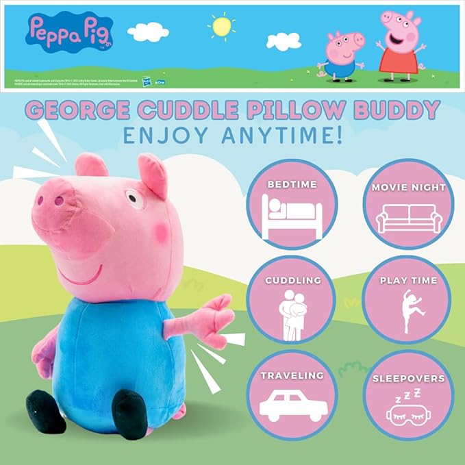 Franco Peppa Pig George Kids Bedding Super Soft Plush Cuddle Pillow Buddy, (Officially Licensed Product)