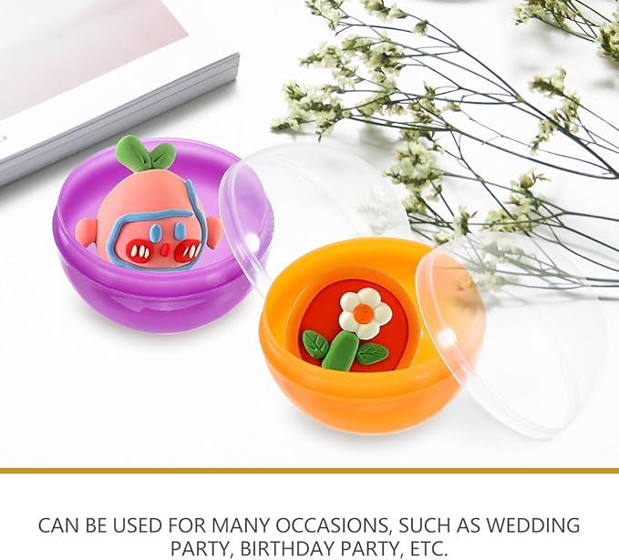 Vaguelly 50pcs Plastic 1.8 Inch Vending Machine Capsules Bauble Sphere Openable Twisted Balls Sphere Grab Balls Claw Machines Prizes Containers