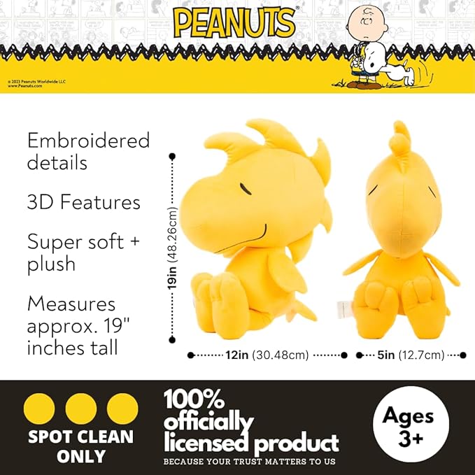 Peanuts Woodstock Bedding Super Soft Cozy Cuddle Pillow, (Officially Licensed Product) by Franco