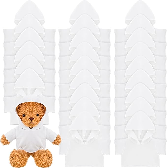 24 Pcs Stuffed Bear Clothes Bulk Sublimation Blank Stuffed Animal Shirt Plush Bear T Shirt Classic Bear Hoodie Tee Shirt Fit 14-18 Inches Stuffed Dolls