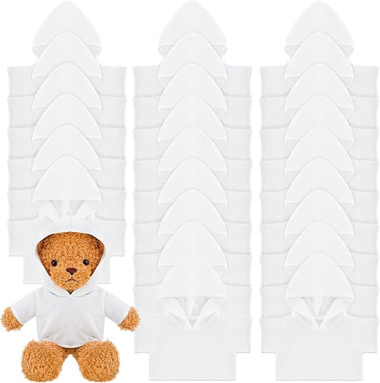 24 Pcs Stuffed Bear Clothes Bulk Sublimation Blank Stuffed Animal Shirt Plush Bear T Shirt Classic Bear Hoodie Tee Shirt Fit 14-18 Inches Stuffed Dolls