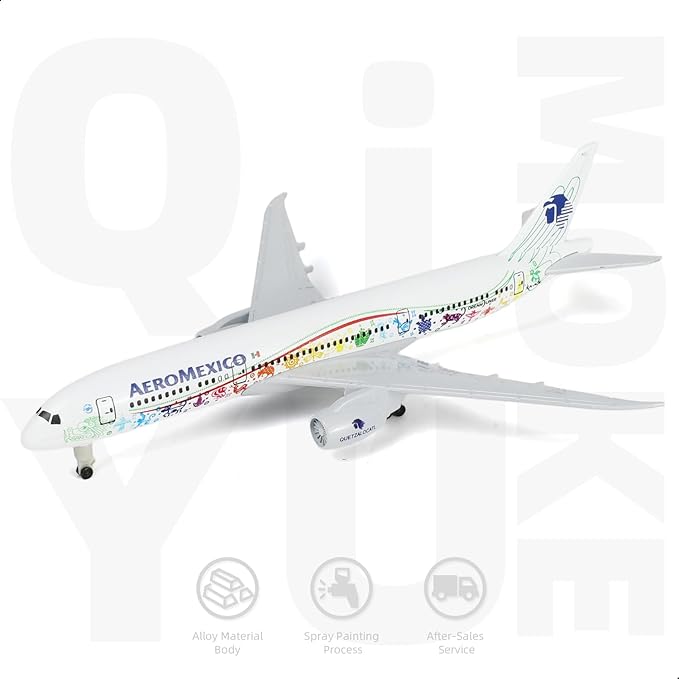 1/300 Mexico 787 Diecast Metal Airplane Model Kits for Boeing 787 Model Plane with Display Stand (7.5-inch L) for Adult Aviation AA Plane Models Gifts or Desktop Decorations