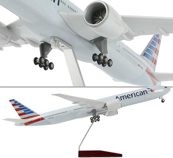 1/150 Boeing 777-300ER AA Airlines 18.5 inchs Large Model Diecast Airplane Model Kits with Stand Airlines Models Display Collectible for Aviation Enthusiast Gift