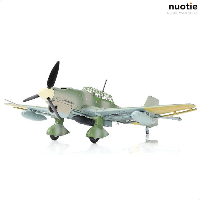 1/72 Junkers Ju 87 Stuka Bomber Aircraft Model WW II Metal Die-cast Classic Military Fighter Model Pre-Built WWII Legendary German Bomber Model with Display Stand Collection Gift for Adults