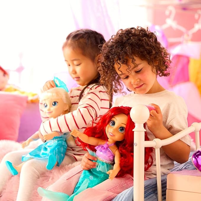 Disney Store Official Ariel Once Upon a Story Doll - 16 Inch Disney Princess Toys Featuring Reflective Eyes with 3D Pupil and Iris, Detailed Costume, Hair Comb - Comes in Display Box