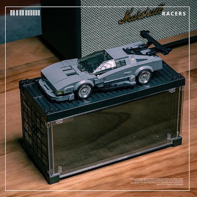 PB8819 1:32 M1 Sports Car Buliding Blocks Set, 368 Pieces Racing Toy Container Display Box, Clamping Blocks Car STEM Gift for Adults – for Hobbyist Collector