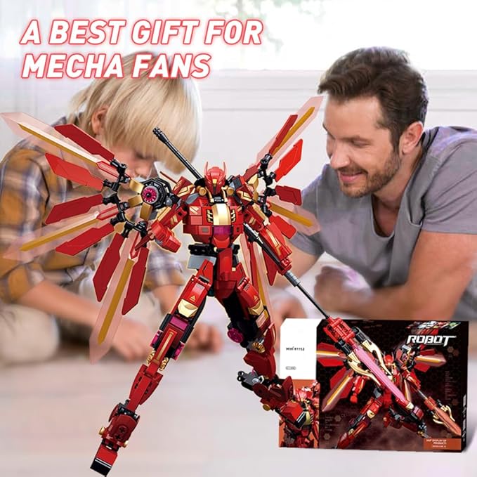 Mech Building Set, Samurai Mecha Warriors Building Kit, Creative Collectible Toy for Adults Man Teens Boys 8+, Compatible with Lego Mech Set, 511 PCS