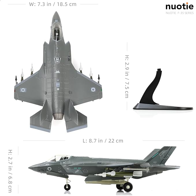 1/72 F-35I Israeli Air Force Stealth Fighter Aircraft Model Military Joint Attack Aircraft Diecast Metal Model for Adult Military Enthusiast Collection Display or Gift…