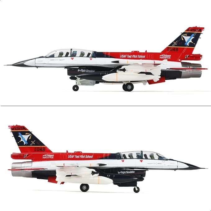 1/72 F-16D X-62 Vista Fighter Model Pre-Built USAF Test Pilot School Fighter Aircraft Model Alloy Metal Diecast Plane Model with Display Stand Collection Gift for Adult