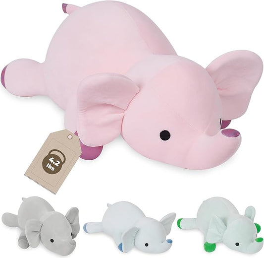 4.2lbs 24in Elephant Weighted Stuffed Animals,Weighted Plush, Gifts for Kids, Adults,Girls and Boys(Pink)