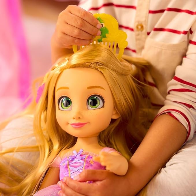 Disney Store Official Rapunzel Once Upon a Story Doll - 16 Inch Disney Princess Toys Featuring Reflective Eyes with 3D Pupil and Iris, Detailed Costume, Hair Comb & Shoes - Comes in Display Box