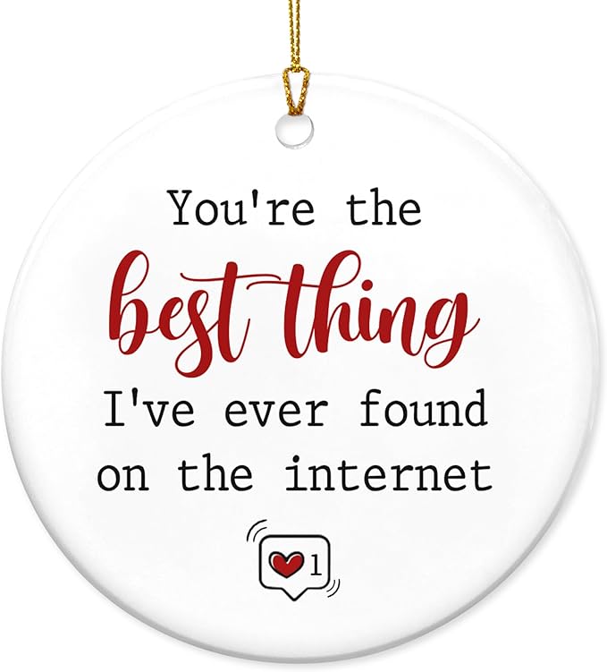 TEEZWONDER Couple Gifts for Men, Women - Christmas Ornaments 2024, Anniversary, Birthday Gifts for Him, Her, Long Distance Relationship Gift for Couples - Christmas Decorations Ceramic Ornaments