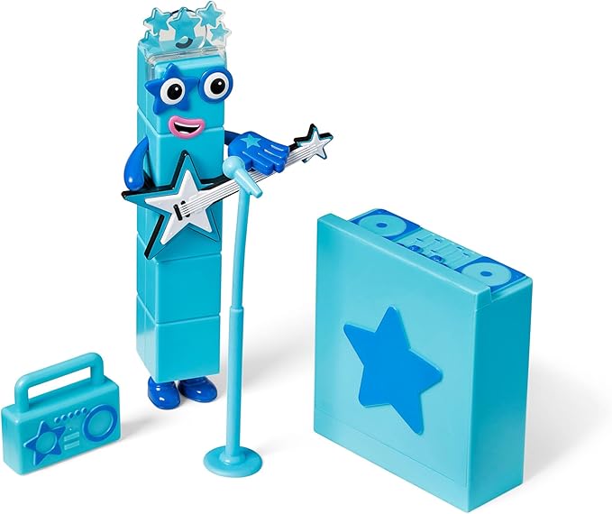 hand2mind Numberblock Five’s Musical Superstar Stage, Play Figure Playsets, Toddler Music Toys, Number Toys, Counting Toys, Math Toys for Kids 3-5, Preschool Learning Toys, Birthday Gifts for Kids