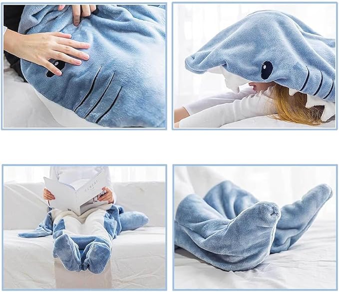 Shark Blanket Adult & Kid, Shark Onesie Kid, Shark Hoodie Pajamas, Shark Costume Kids Halloween Gifts