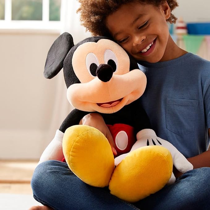 Disney Store Official Mickey Mouse Large Soft Toy for Kids, Cuddly Character with Fuzzy Texture and Embroidered Details, Soft Tail, Plushy Suitable for All Ages.