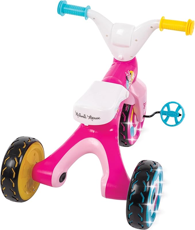 Huffy Disney Minnie Mouse Light Up Kids' Trike, Ideal for Ages 3+, Minnie Mouse Graphics, Colorful and Playful Design, Simple Coaster Brake, Sturdy and Durable, Safe for Toddlers, Girl's