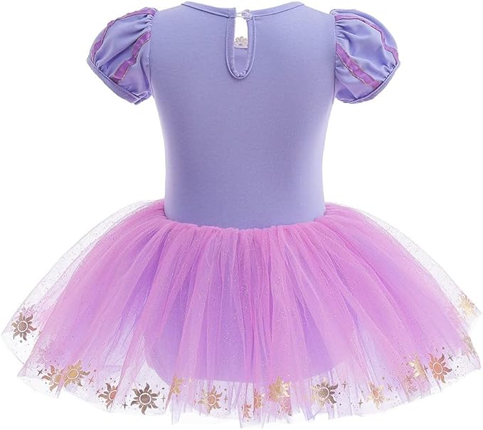 DYMCII Baby Girls Princess Ballet Dress Short Sleeve Leotards Skirted Tutu Dancewear Halloween Christmas Party Fancy Costume