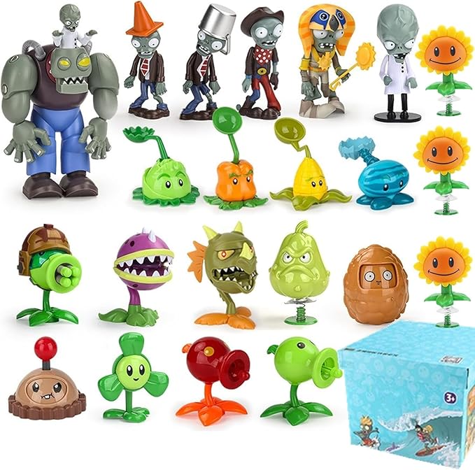 JHESAO 22PCS Plants and Zombies Toys Action Figures PVZ Toys Set 1 2 Series Great Gifts for Kids and Fans, Birthday and Christmas Party New
