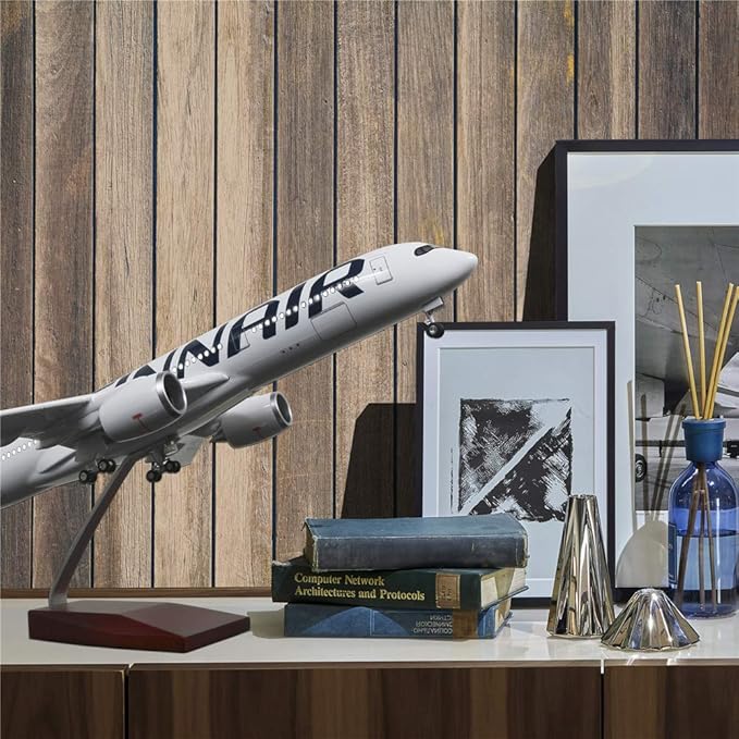 24-Hours 18” 1:142 Airplane Model Finn Airbus 350 Plane Model Kits with LED Light(Touch or Sound Control) for Decoration or Gift