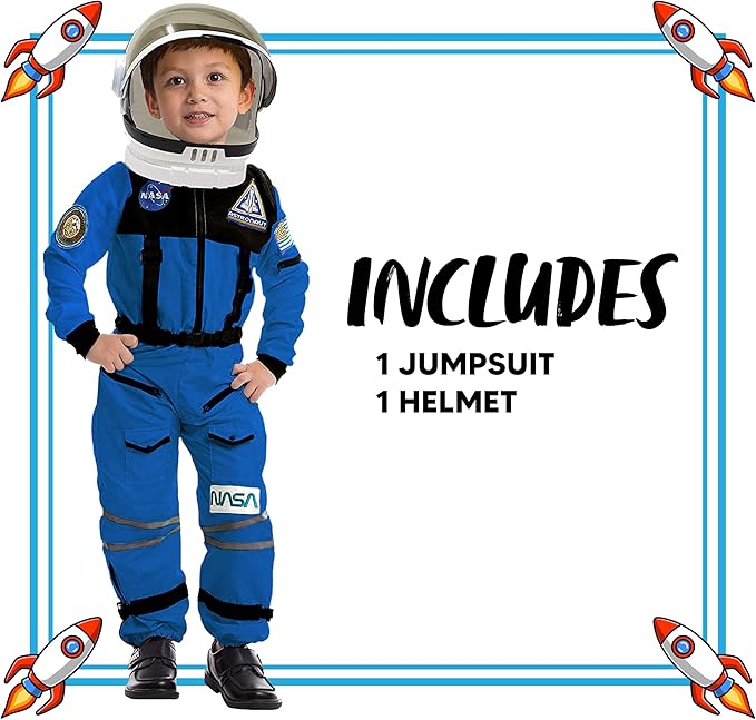 Spooktacular Creations Astronaut Costume with Helmet, Space Suit for Toddler, Kids Astronaut Halloween Costume for Cosplay