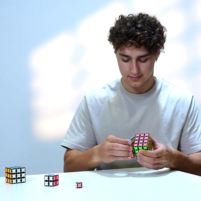 TOSY Magnet Cube 4x4 - 560 Magnets, 70 Blocks, 8 in 1 Toy: Puzzle Cube Game, Creative Building Blocks, Transformable Fidget Spinner, Infinity Cube, Magnet Tiles, UV Flashlight, Glowing STEAM Toy