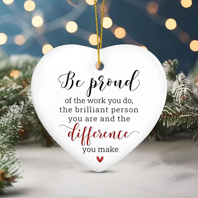 OASSIE Inspirational Gifts for Women, Christmas Ornaments 2025 - Christmas, Thank You Gifts for Women, Encouragement, Thank You Coworkers - Christmas Tree Decoration Ceramic Ornaments