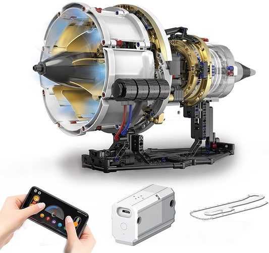 Jet Engine Model Kit That Runs, App Controlled Building Blocks Sets with Motor, Visible Aircraft Engine Building Kit for Adults & Kids 14+ Year Old (564 PCS)