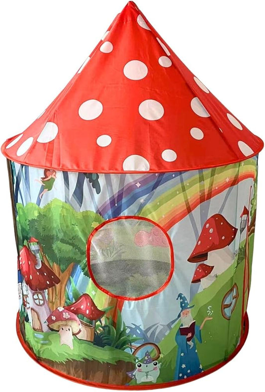Mushroom Play Tent for Kids Toddlers, Pop Up Imagine Portable Toy Gift, Princess Playhouse Fairy Tale Wizard Unicorn Magic Dragon