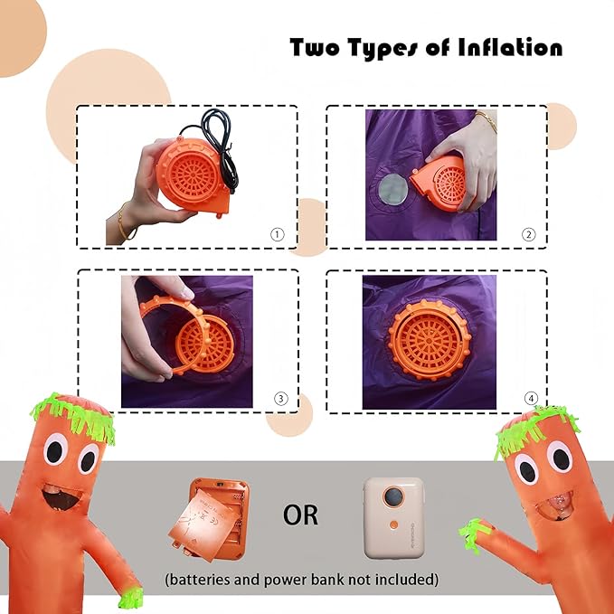 Inflatable Tube Man Costume,Inflatable Costumes for Adult,Wacky Wavy Arm Guy Funny Halloween Costume for Adults