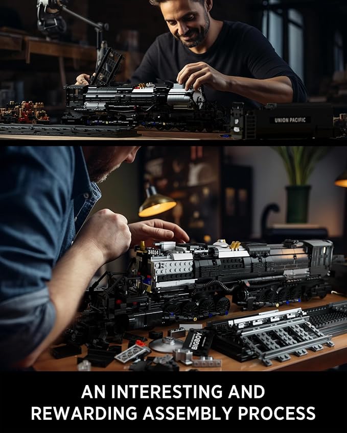 Nifeliz Big Boy Locomotive, Articulated Steam Locomotive Building Block Set, Legendary Steam Train Display Kit for Gift Giving (1,818 Pieces)