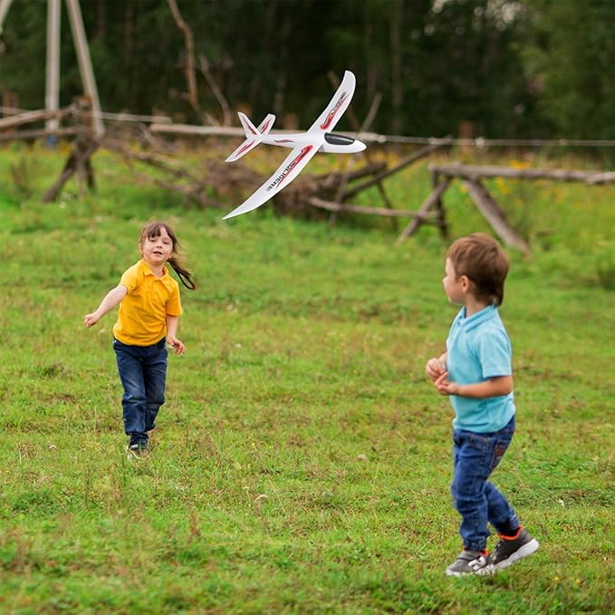 Zerodeko Foam Airplane Toy, 39 x 24 Large Throwing Glider Plane Toy Model Outdoor Flying Toy DIY Aeroplane Model Birthday Party for Kids Boys Girls 3+