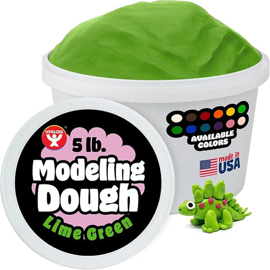 Hygloss Play Modeling Dough for Kids – Safe & Non-Toxic Sensory Dough for Arts and Crafts – 5 lb Tub – Play Clay for Toddler Activities, Preschool Classroom Must-Haves – Lime Green Color, Unscented