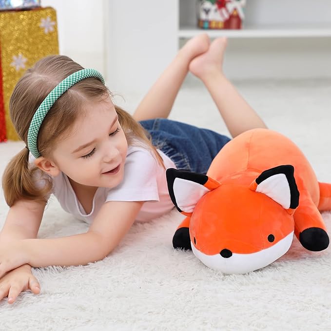 24 inches Fox Weighted Stuffed Animals 4.2 lbs, Weighted Stuffed Animal 4.2 Pound, Weight Plush Fox Plushies Toy Gifts for Kids and Adults