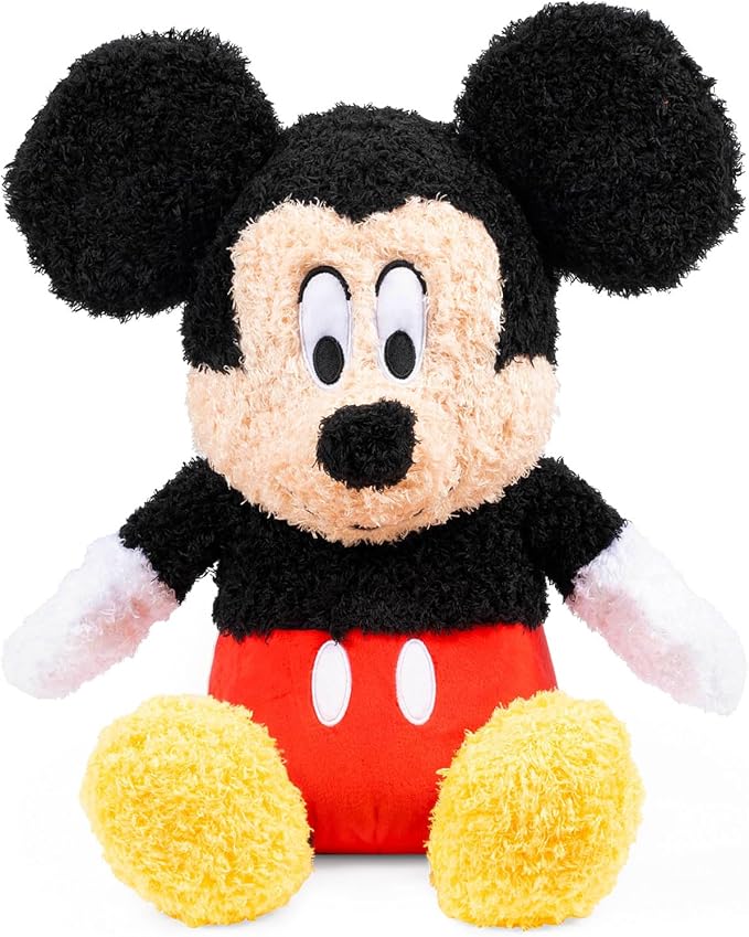 Jay Franco Disney Plush Pillow Buddy - Ultra-Soft Stuffed Character Plushie & Fuzzy Pillow, Official Licensed Product, Black - Mickey Mouse