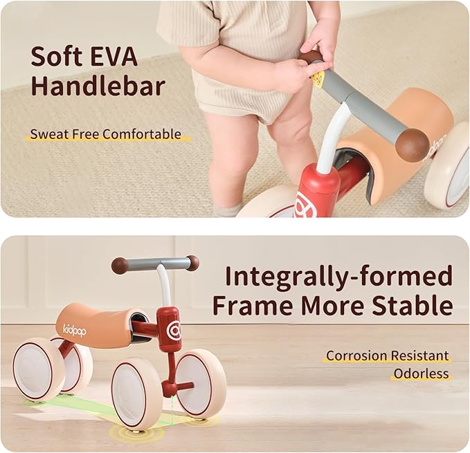 kidpop Big BEE Baby Balance Bike for 1 Year Old Toddler Kids Ride On Toys First Birthday Gift Toddler First Bike (Purple)