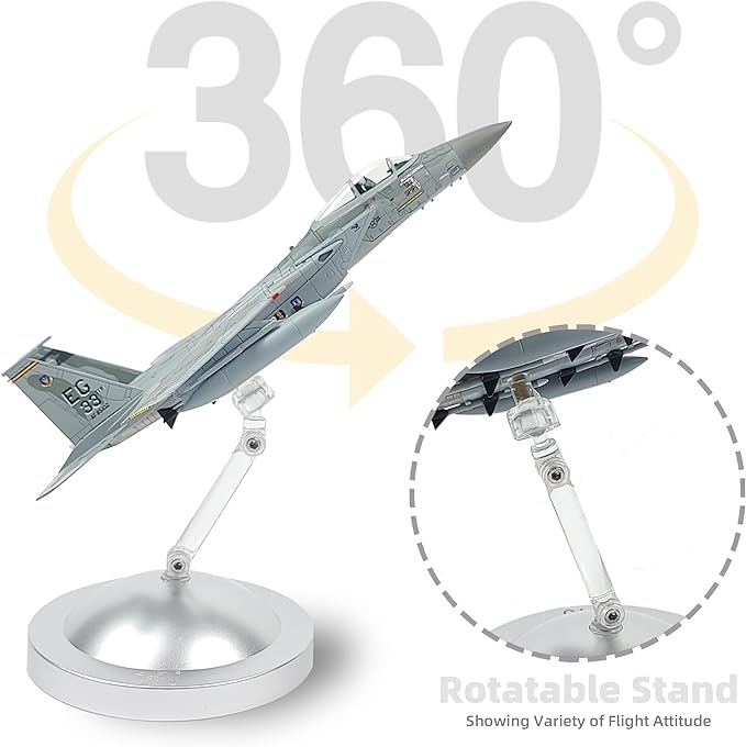 1/100 F-15C Eagle Metal Airplane Model Kits with Stand Gulf Spirit Diecast Alloy Fighter Model Jet Military Aircraft Collection for Adult Display or Gift