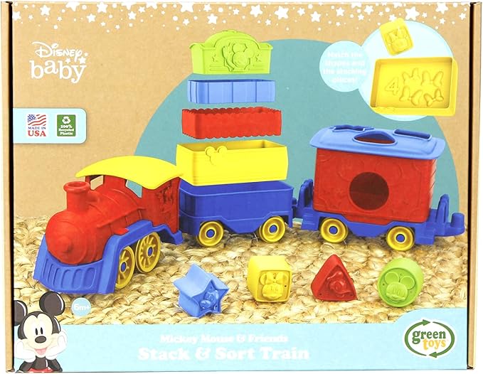 Green Toys Mickey Mouse & Friends Stack & Sort Train