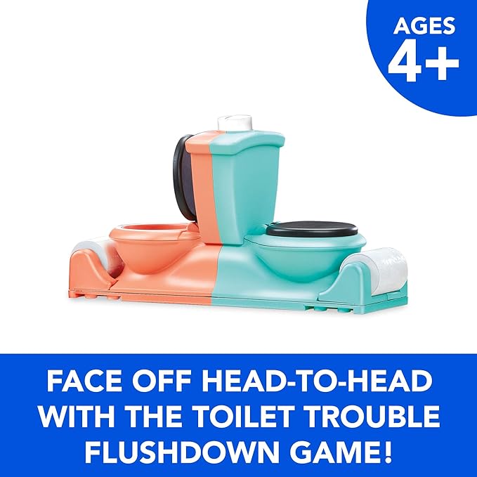 Hasbro Gaming Toilet Trouble Flushdown Kids Game Water Spray Ages 4+