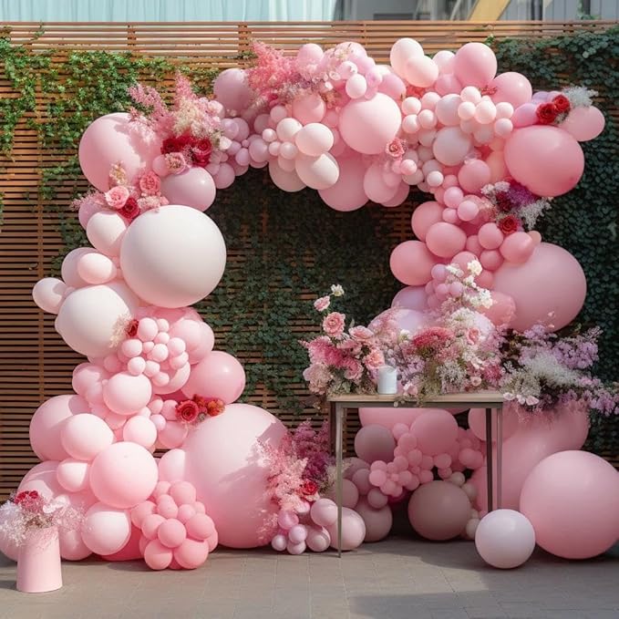 Pastel Pink Balloons Latex Light Baby Pink Balloon Garland Arch Kit Different Sizes for Birthday Baby Shower Winter Bridal Prom Party Decorations