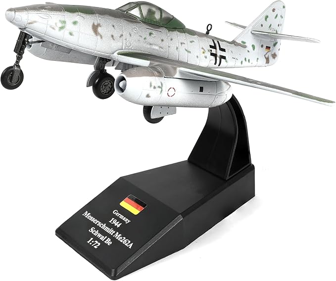1/72 Scale Me-262a Schwalbe Corsair Fighter Model Pre-Build World War II Stormbird Vintage Warplane Diecast Aircraft Military Display for Display Collection or Gift