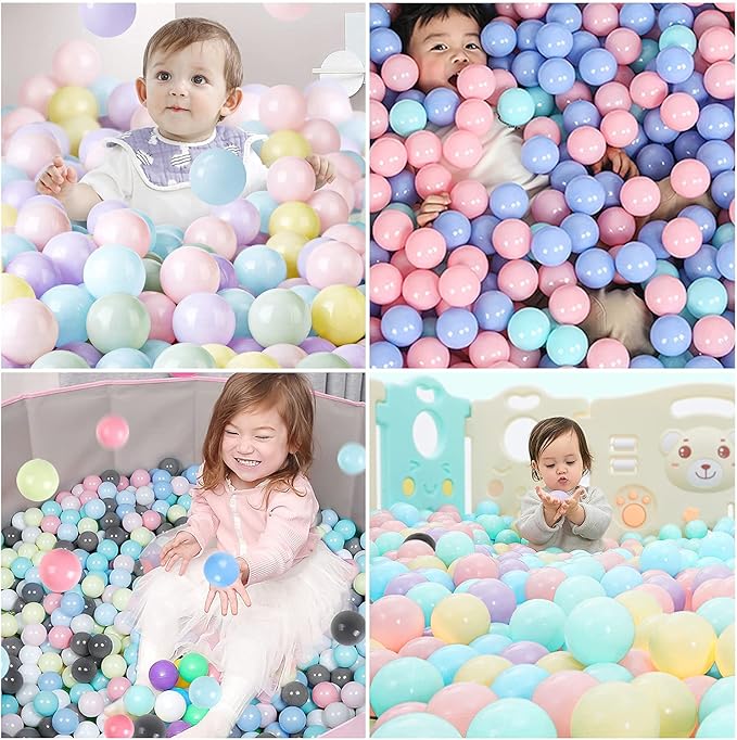 Vanland Ball Pit Balls for Baby and Toddler Phthalate Free BPA Free Crush Proof Plastic - Multicolored Pit Balls in Reusable Play Toys for Kids with Storage Bag