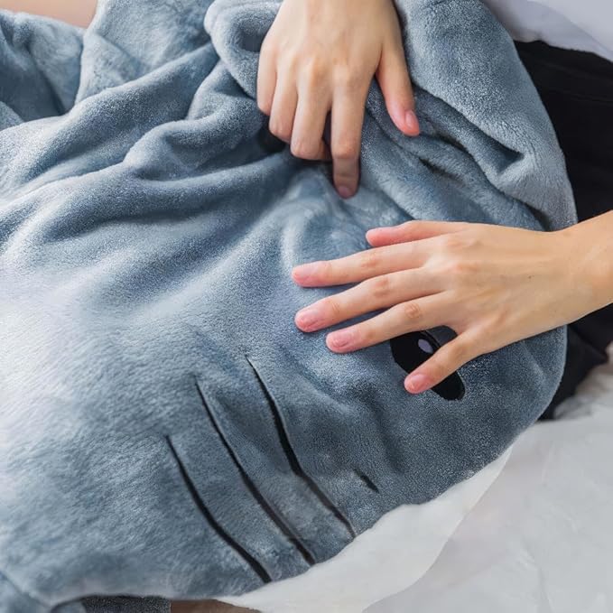 Shark Blanket Adult & Kid, Shark Onesie Kid, Shark Hoodie Pajamas, Shark Costume Kids Halloween Gifts