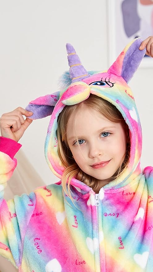 Kids Unicorn Onesie Pajamas One-Piece Cosplay Costume Animal Sleepwear Girls And Boys