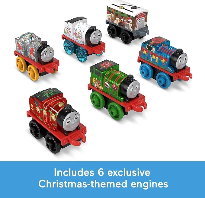 Thomas & Friends MINIS Advent Calendar 2023, Christmas 24 Miniature Toy Trains and Vehicles for Preschool Kids Ages 3+ Years
