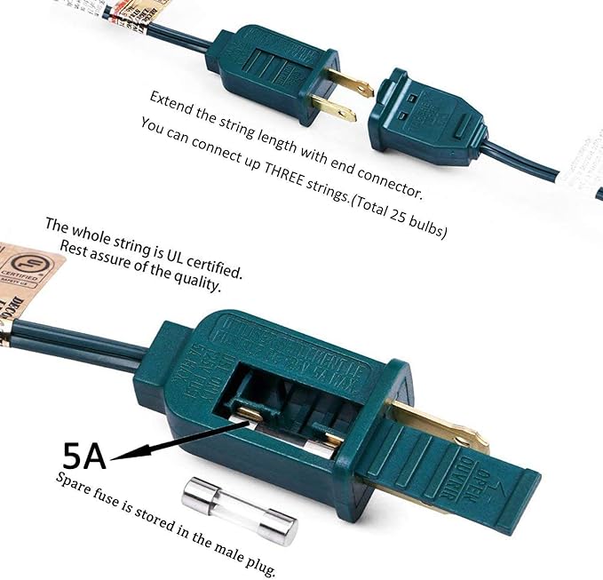 C7 Red Christmas Lights Outdoor, 25Ft C7 Incandescent Christmas Decorations String Lights With 27 Red Ceramic Bulbs, Vintage Christmas Lights for Outdoor Roofline Patio Party Xmas Tree Valentines